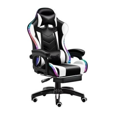 Leather Reclining Gamer LED Light Bar Racer RGB Gaming Chair