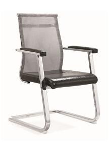 Modern Affordable Skid Proof Mesh+PU Metal Armrest Fixed Chair