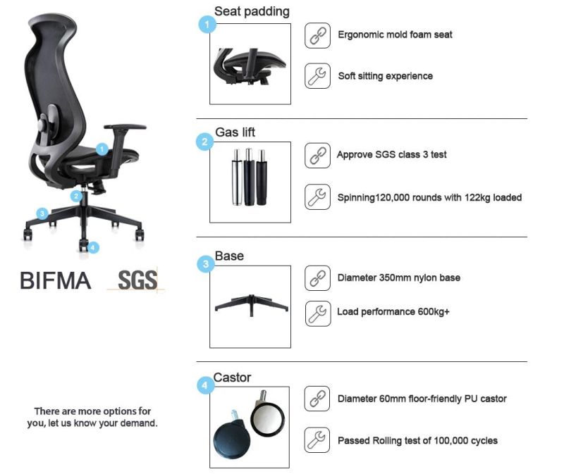 350mm White PA Starbase New Arrivals Ergonomic Wholesale Office Chair