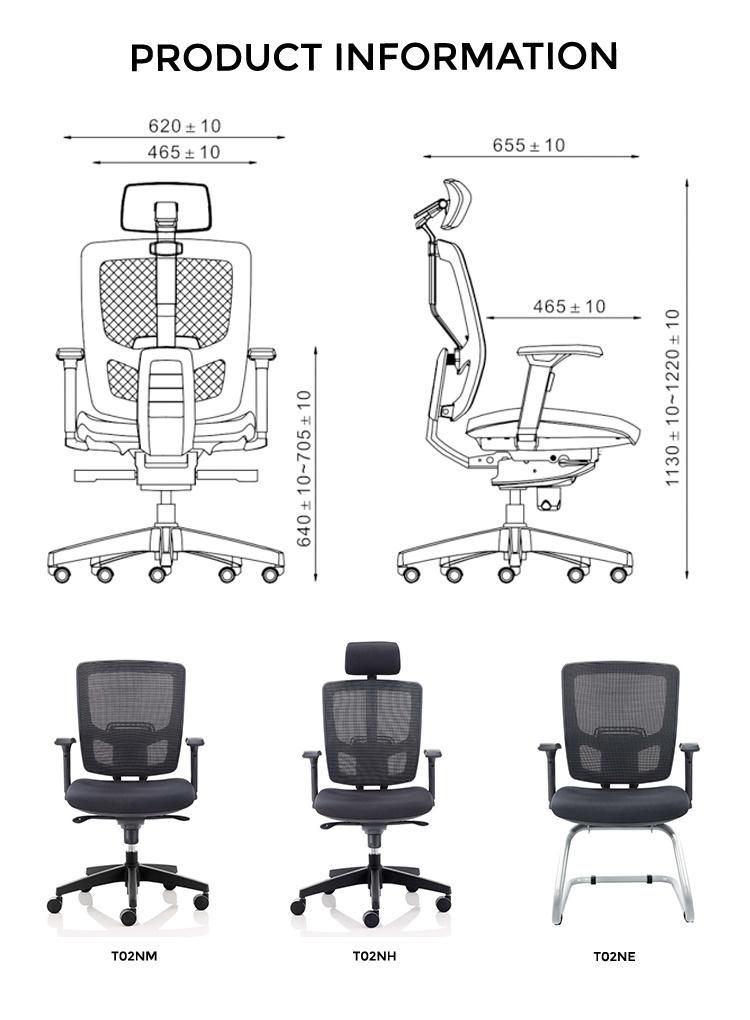 Manufacturer Commercial Furniture Adjustable Mesh Ergonomic High Back Office Chair