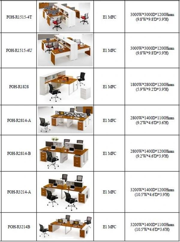 Modern Wood Office Computer Table for 2 Persons