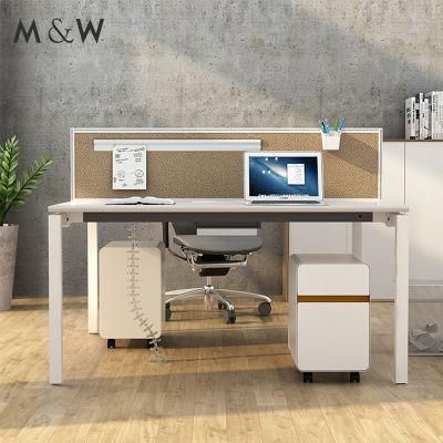 Modern Office Furniture Particle Board Desktop Computer 2 Person Office Desk for 2 Seater Workstation