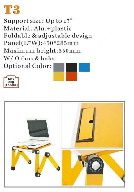 Laptop Desk Alu Panel Foldable Adjustable Height Upto 17" (T3)