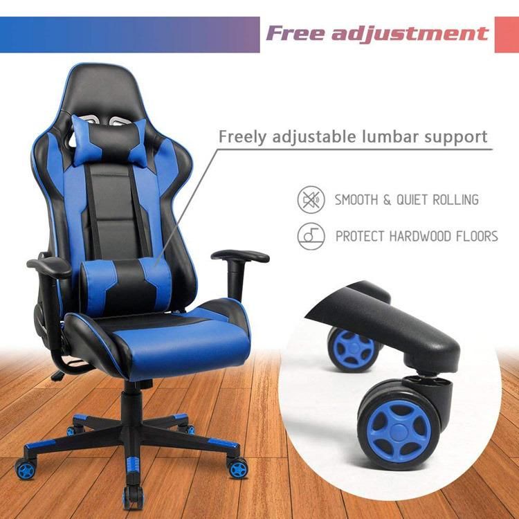 (MED) Partner China Manufacturer High Quality Gaming Station Racer Gaming Chair, Blue and Black