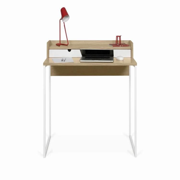 Home White Wood Computer Desk, Simple Standing Computer Table