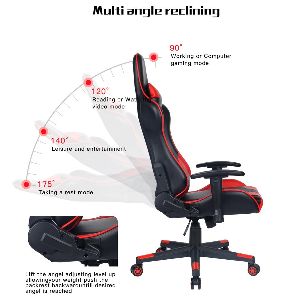Racing Office Computer Chair Ergonomic Swivel with Massage Black&Red Gaming Chair