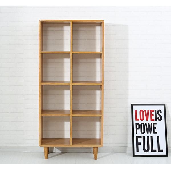 European Style Simple Eight Grid Solid Wood Bookshelf