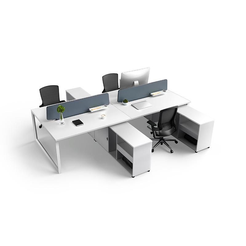 Modern New Design White Office Desk 4 Person Office Workstation