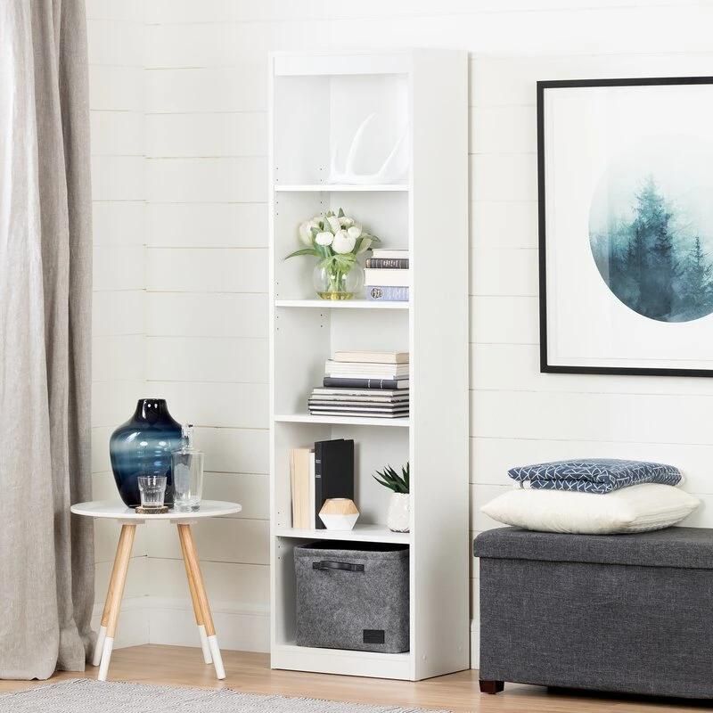 Modern White Bookcase Book Rack Bookshelves for Home Office