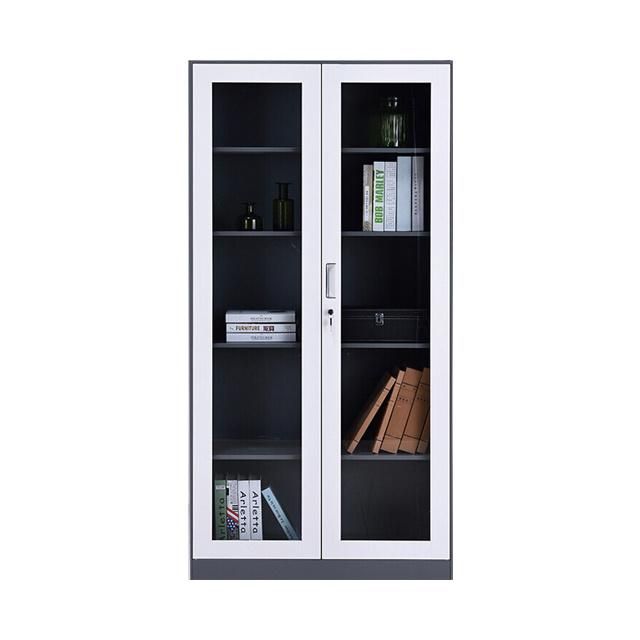 Office Furniture Steel Swing Glass Door Storage Cupboard Books Metal Cupboard