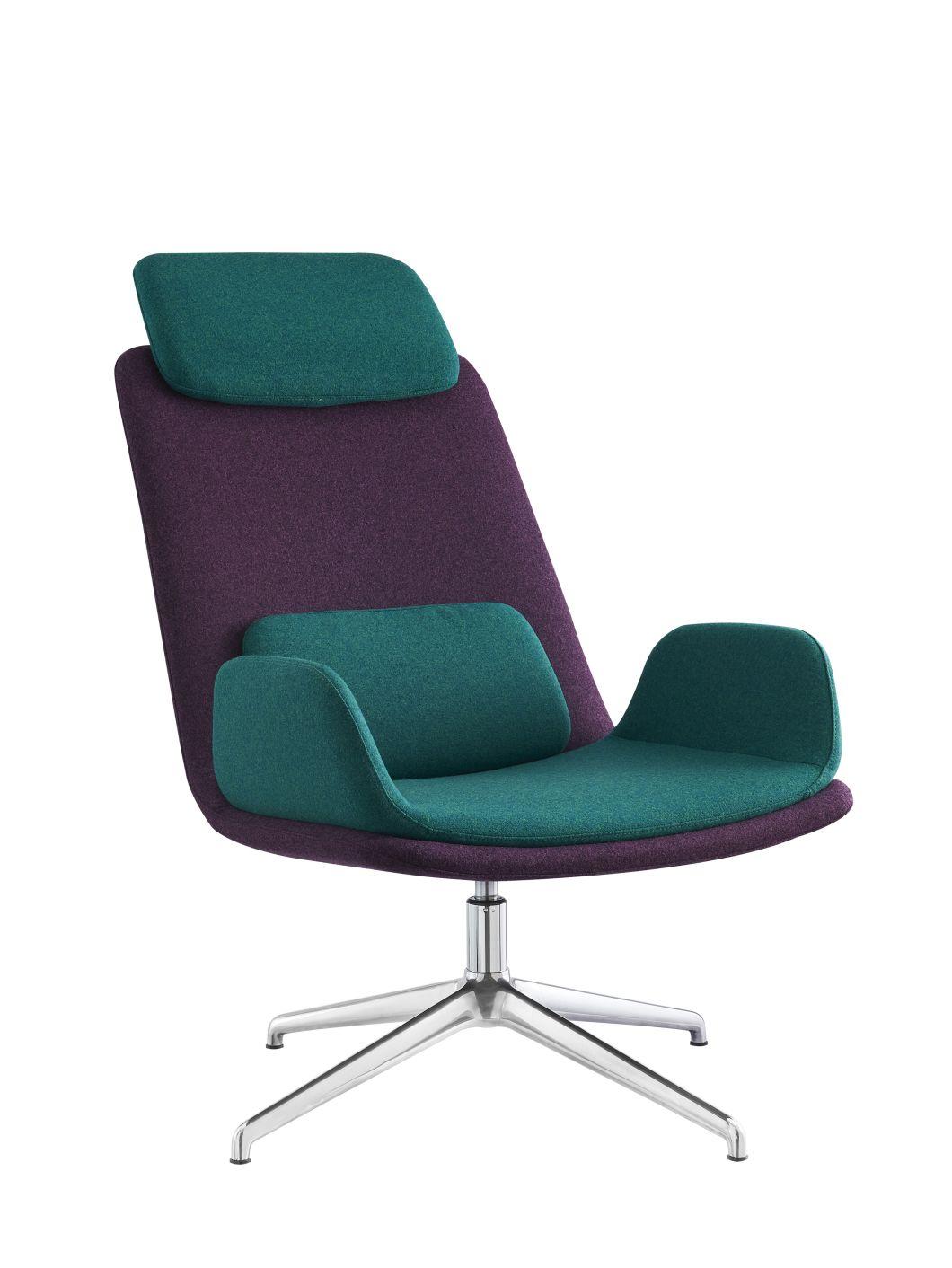 Fashion Luxurious High End Cashmere Wool Classic Leisure Lounge Seating Furniture Ergonomic Aluminum Home Office Chair