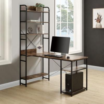 Home Office Computer Desks Steel Frame and MDF Board Computer Table Desk with Shelves