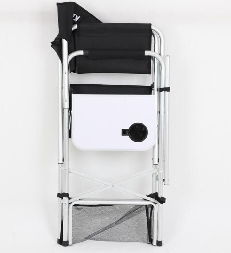 Foldable Black Director Chair with Side Table for Outdoor Camping