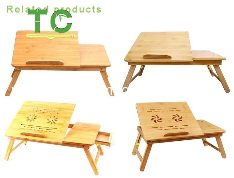 Whole Bamboo Folding Laptop Desk for Bed Laptop Table Bamboo Bed Tray with Drawer