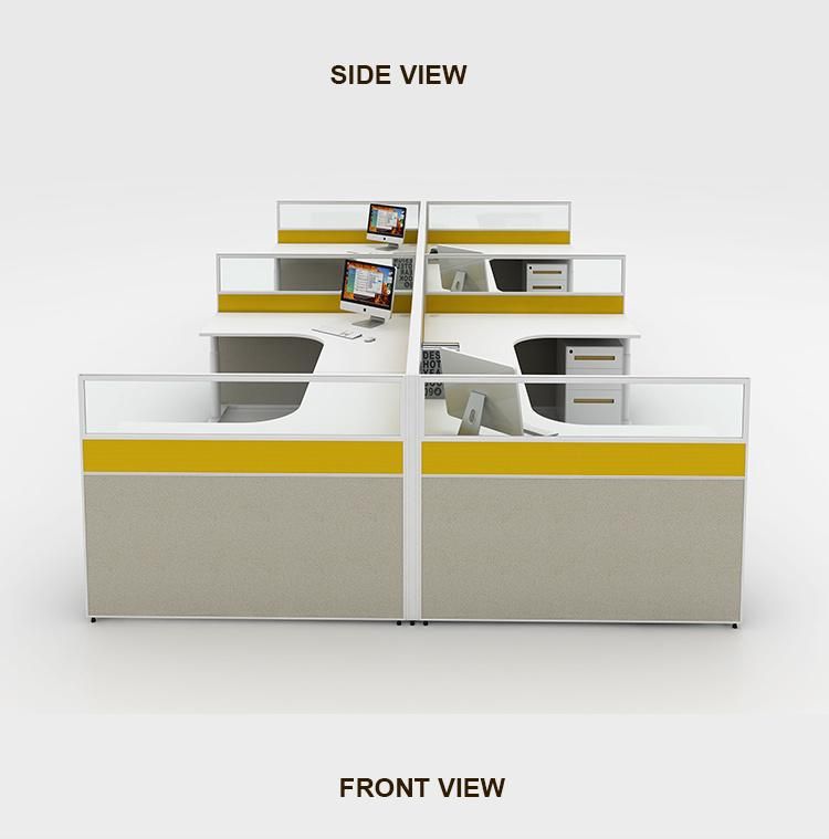 Modern Office Furniture Type 32-60mm Thickness Aluminum Profile Fabric Panel 8 Seater Office Workstation Cubicle for 8 Person