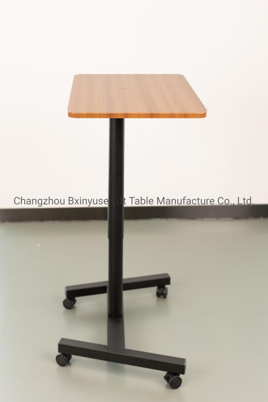 Mobile Laptop Desk China Factory Pneumatic Standing Table Computer Desk