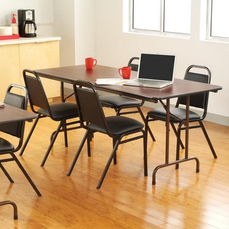 Rectangular Mahogany Office Melamine Laminate Folding Training Desk Table