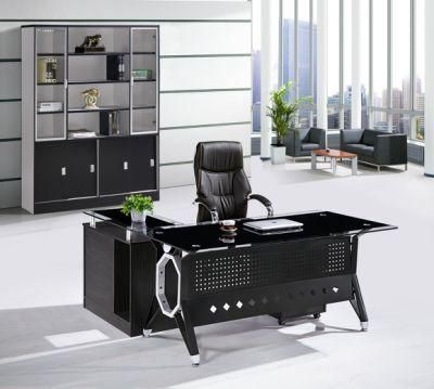 Chinese Wholesale Black Glass Modern CEO Office Executive Desk