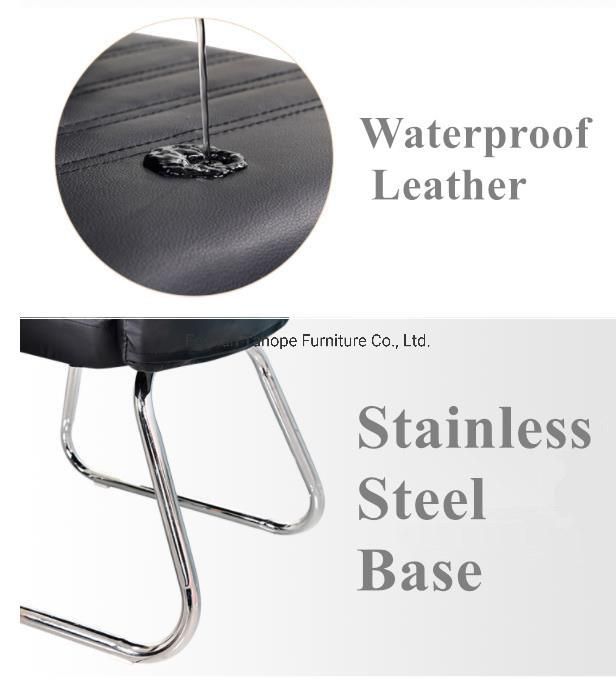 High Quality Orange Ergonomic Office Meeting Chair Arched Feet PU Leather Chair for Sale
