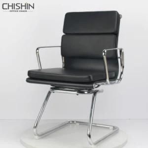 Black PU Leather Visitor Eames Chair