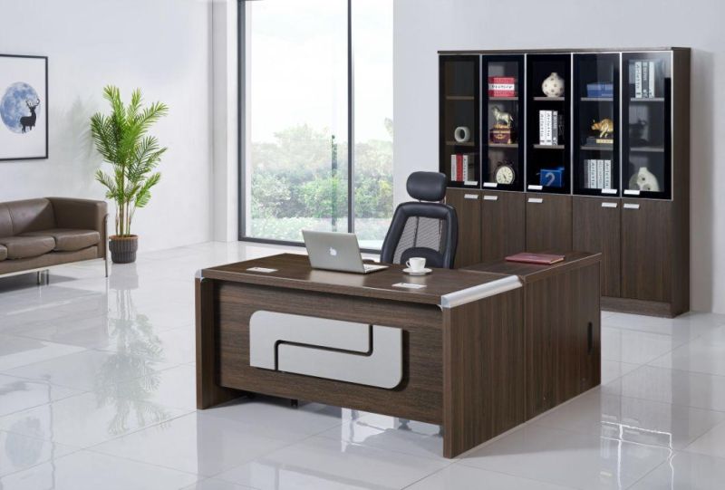 High Quality MDF L Shaped Wooden Office Executive Desk