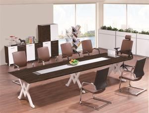 Latest Design Popular Wood Veneer Stainless Steel Meeting Table
