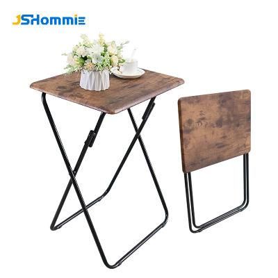 Metal Wood Factory Wholesale TV Trays Set of 2 Folding TV Tables Snack Tables for Eating