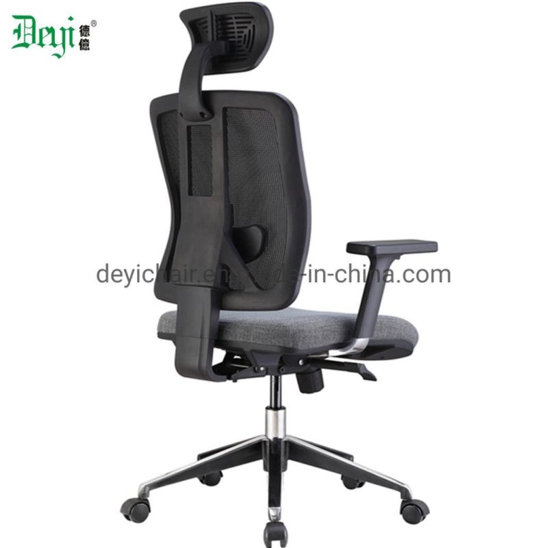 350mm Aluminum Base PU Castor Class 4 Gas Lift Sychronize Mechanism with Adjustable Arms and Headrest Chair