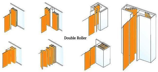 Restaurant Movable Hanging Roller Freestanding DIY Fabric Sliding Partition Walls