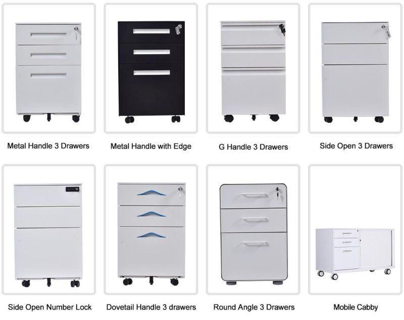 China Tambour Door Movable Cabinet Mobile Caddy 3 Drawer