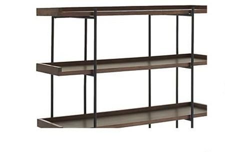 Nordic Modern Solid Wood Display Rack Wrought Iron Floor-Standing Shelf 0591