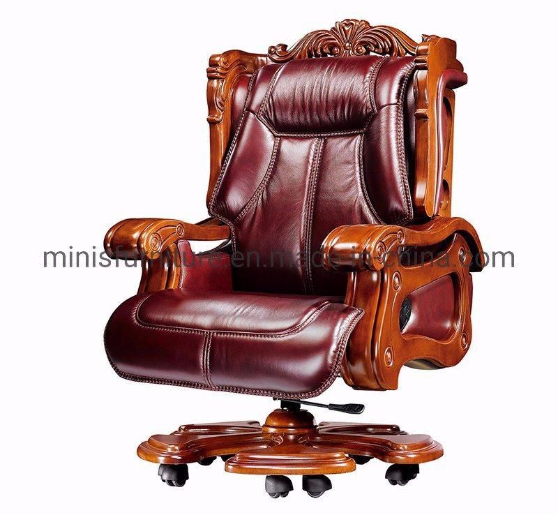 (M-OC295) Modern Office Furniture Ergonomic Design Cheap Price High Back Genuine Leather Chair