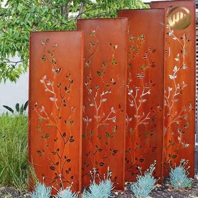 Garden Corten Steel Rectangular Rusty Decorative Panel Screen