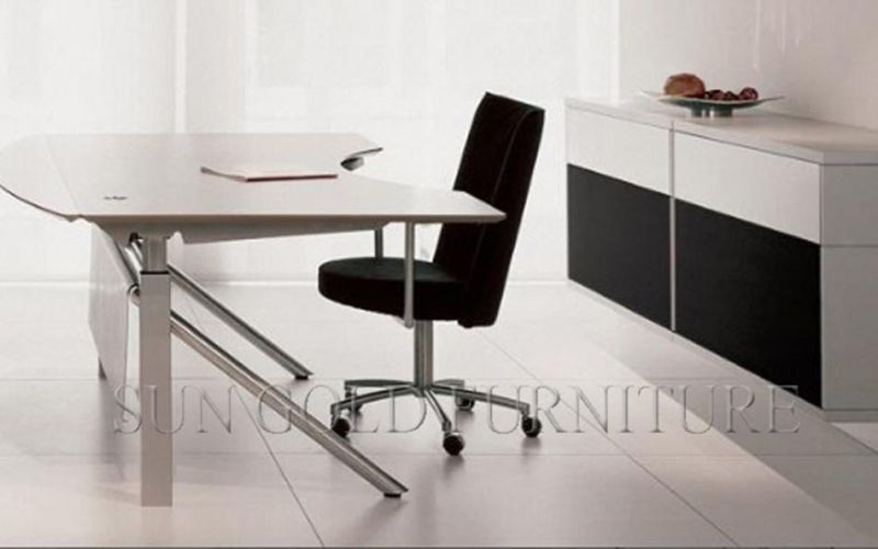 Hot Sale Steel Leg Office Executive Table White L Shape Office Desk (SZ-OD134)