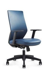 MID Back Blue PU Laptop Guest Staff Meeting Plastic Office Chair