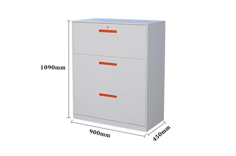 Modern Furniture Storage Metal Lateral 3 Drawers Cabinet