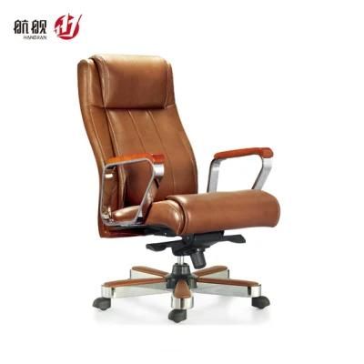 Genuine Leather Big Size Office Chair for President with Armrest