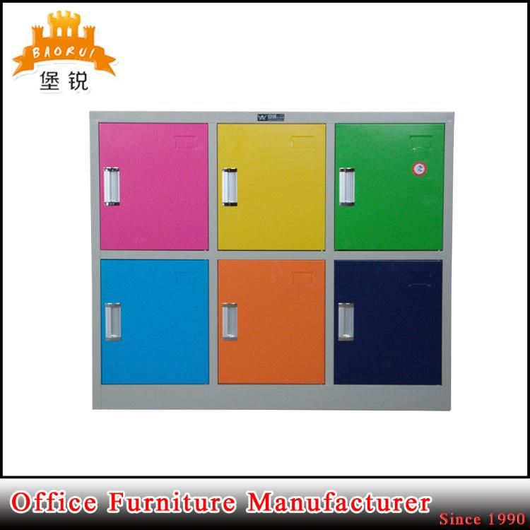 Metal Furniture New Color 6 Doors Gym Office Steel Small Storage Cabinet Locker