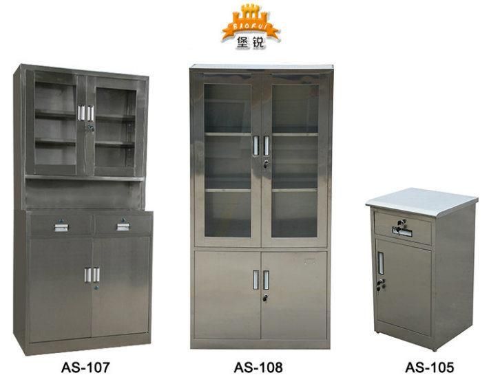 Stainless Steel Cupboard Metal Medical Drug Storage Cabinet