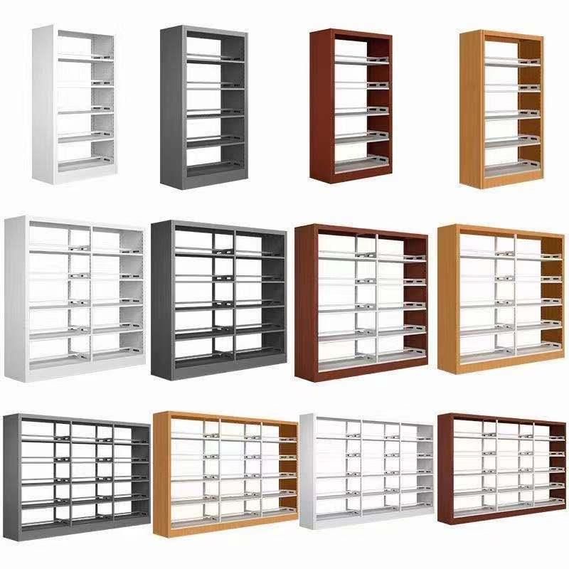 Wood Texture Steel Bookshelf for Library/Book Shelf/Office Rack Shelf Furniture