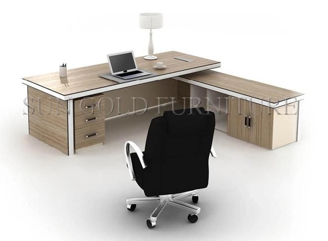 Top Design Elegant L-Shape Desk Office Furniture Wooden Table