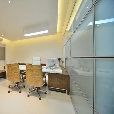 New Design Interior Room Divider Aluminum Frame Tempered Office High Partition Glass Wall