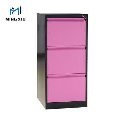 3 Drawer Filing Cabinet Vertical Filing Cabinet Knock Down Structure Steel Cabinet