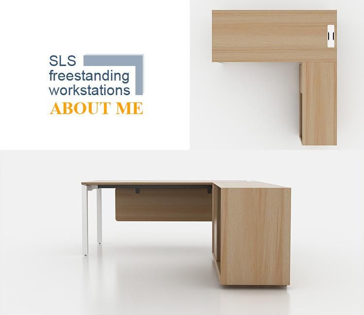 L Shape Fashionable Modern Executive Desk with Cabinet