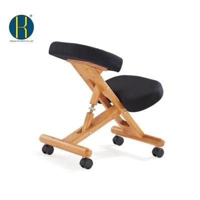 Wood Adjustable New White PU Leather Office Kneeling Chair