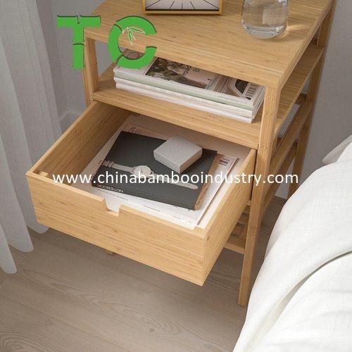 Wholesale 3-Tier Bamboo Nightstand with Drawer End Table Side Table Bedside Table for Home Office