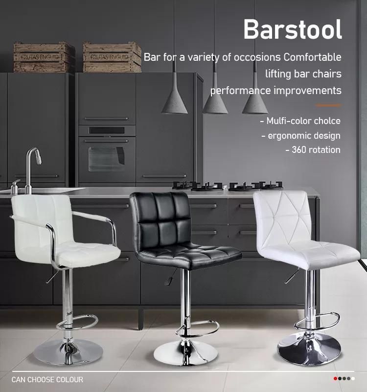 PU Leather Swivel Bar Chair Without Armrest