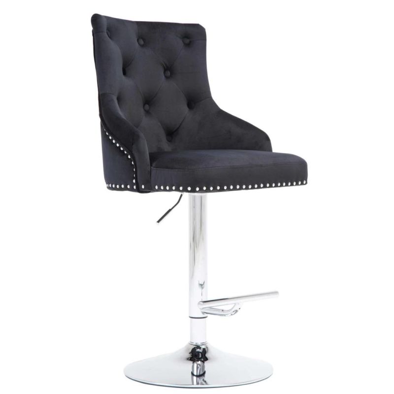 Silver Steel Base Leisure Lounge Bar Chair Swivel Bar Stool