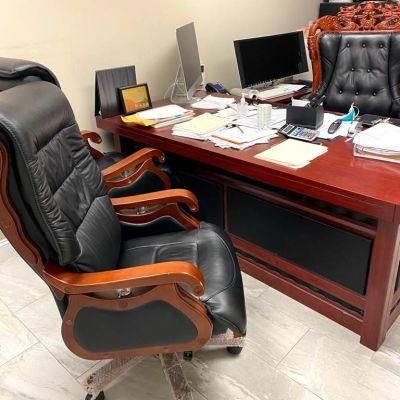 Wooden Executive Office Furniture, Executive Desk in Walnut (FOHS-A1845)