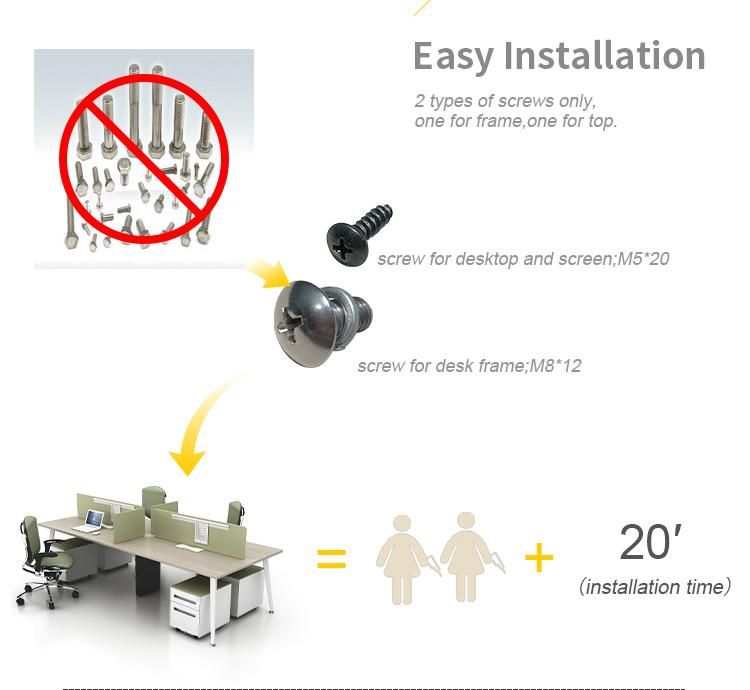 Wholesale Price Single Side Modern Computer Workstation for 2 Person